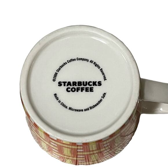 Starbucks Orange Yellow Lawn Beach Chair Retro Weave 16oz Coffee Mug 2006 - Picture 5 of 6